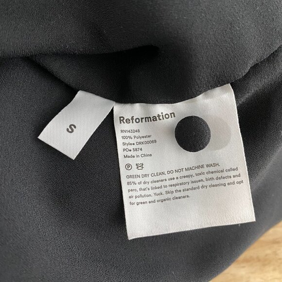 Reformation Odeon Sequin Mini Dress Black Long Sleeve Keyhole Back Women's Small - Picture 7 of 8